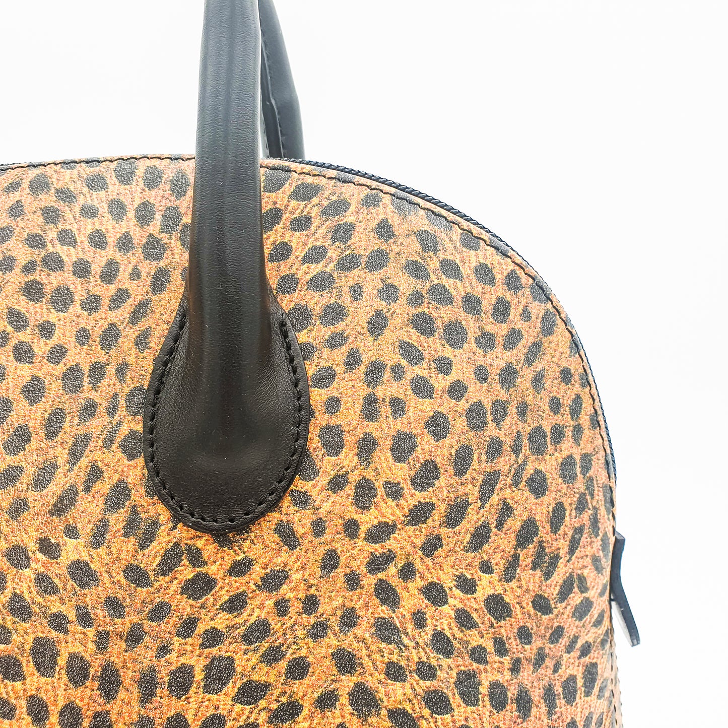 Borsa in vera pelle stampata stile leopardo