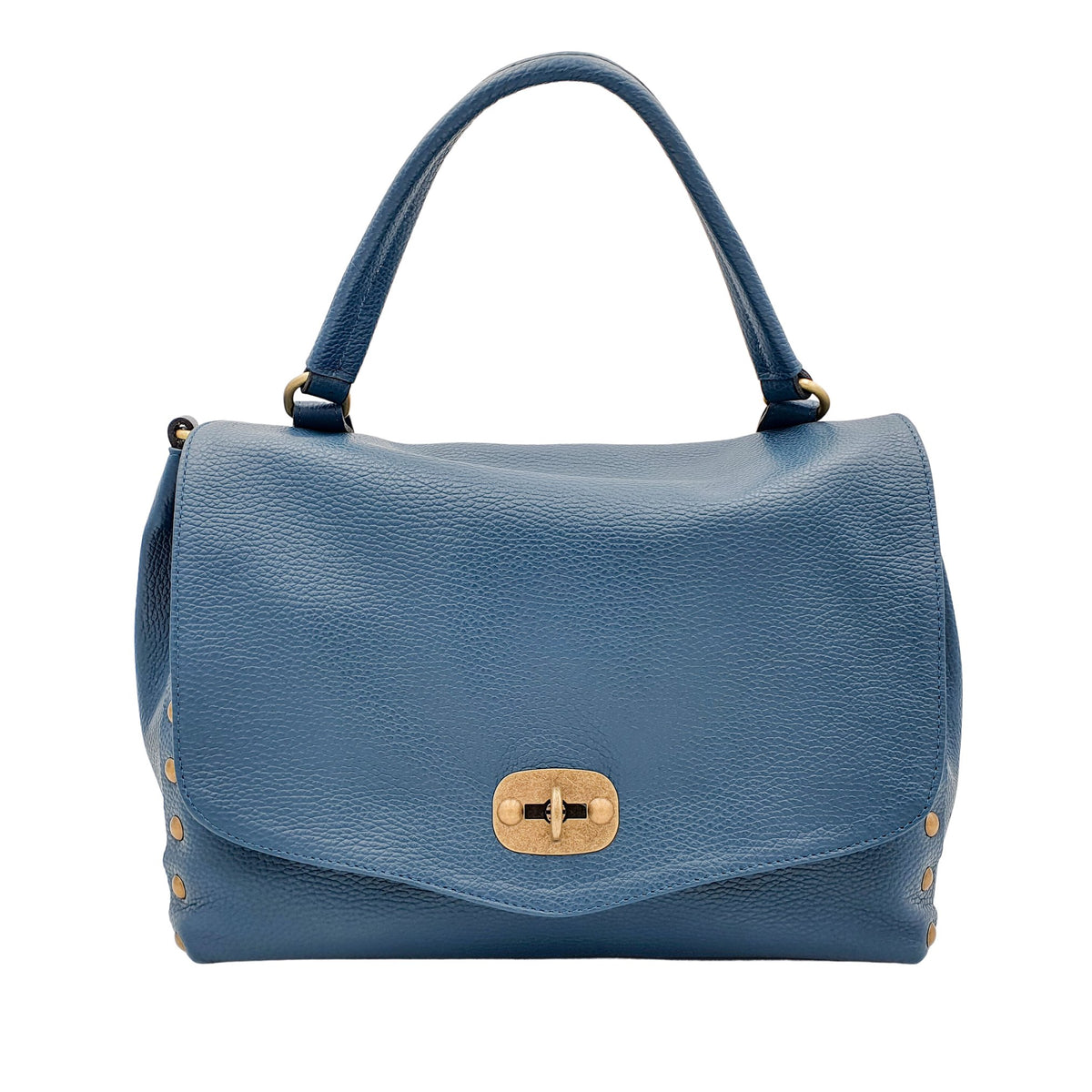 Borsa stile postino/portalettere in pelle, vista frontale