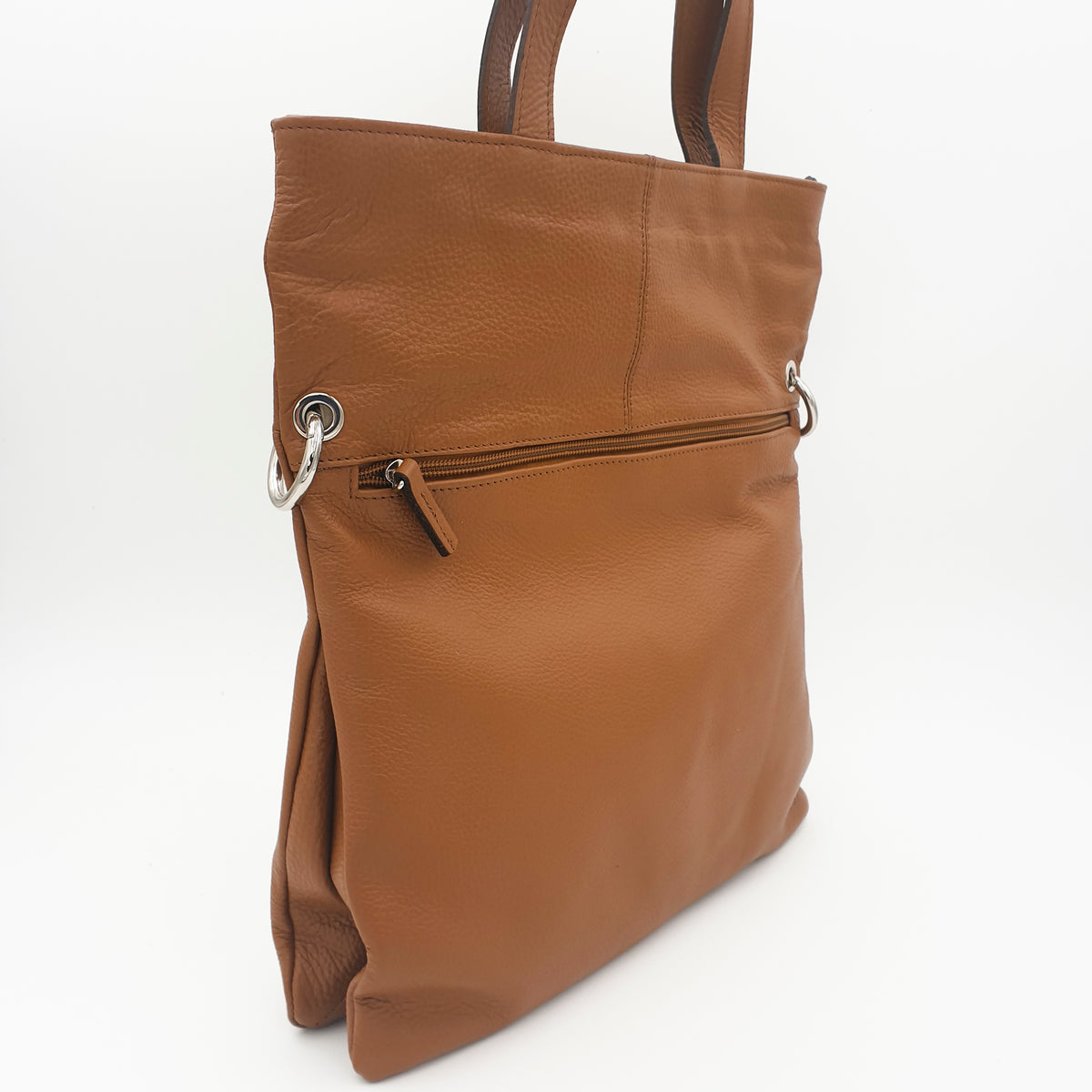 Borsa a spalla e tracolla in vera pelle, altra vista